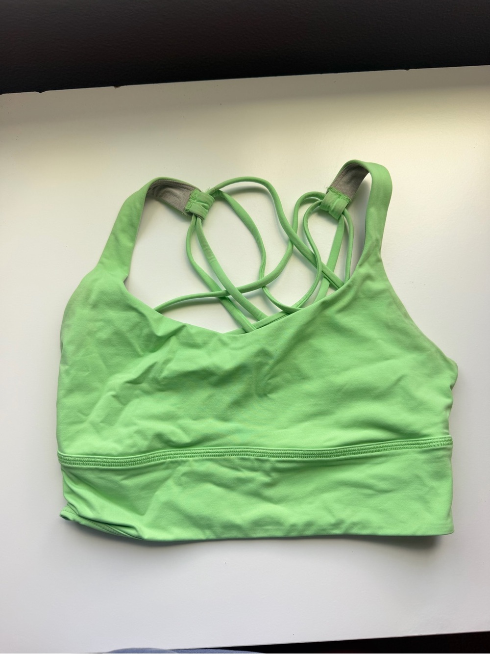 LULULEMON scream green free to be wild longline bra